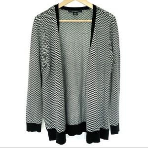89th & Madison black and white chevron cardigan